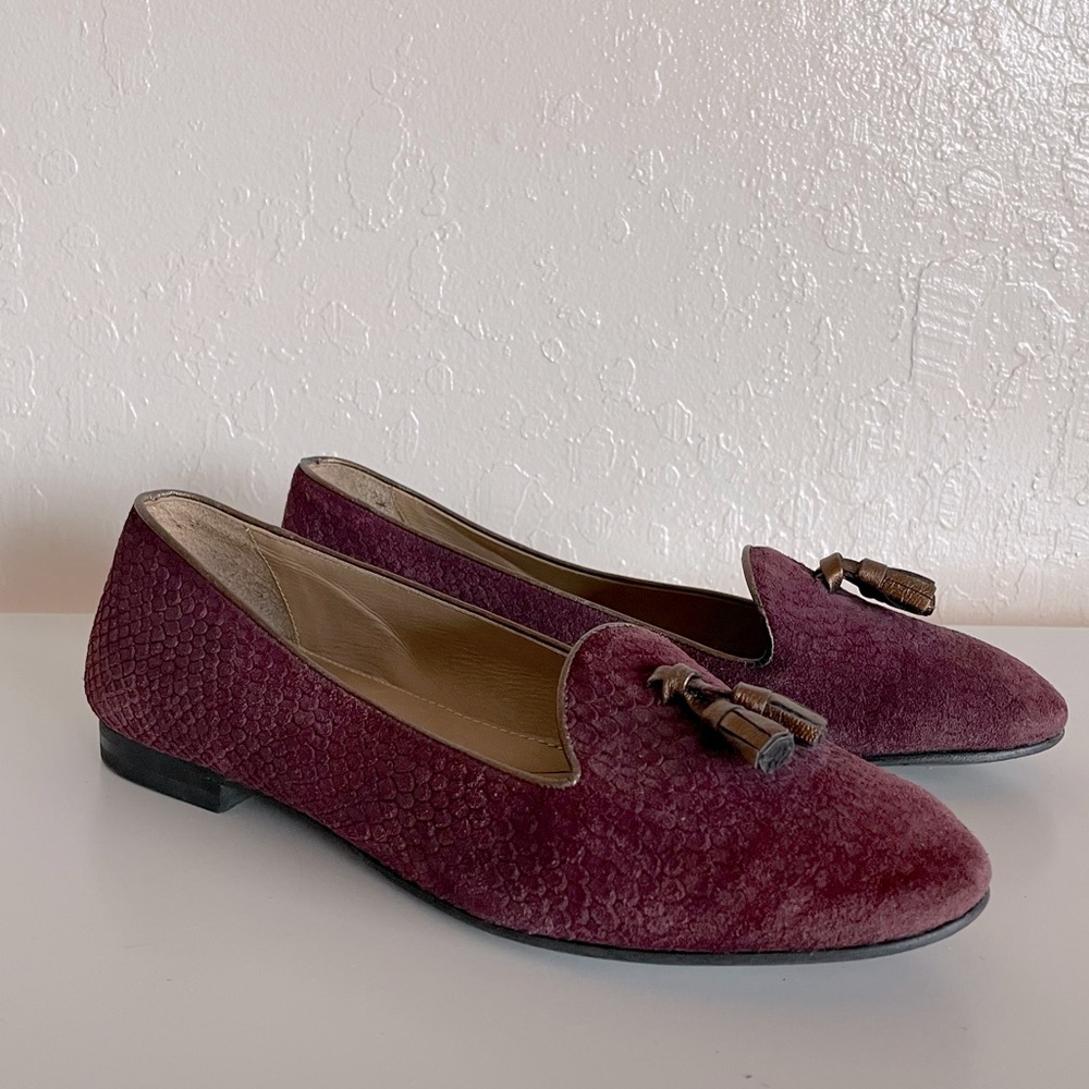 Chatelles Paris Anthropologie Suede Slippers Flats